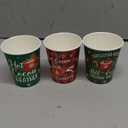 Layhit 120 Pcs Christmas Hot Cocoa Coffee Paper Cups, 8 oz Small Size Disposable Hot Beverage Chocolate Coffee Drinking Cups Bulk for Xmas Holiday Party Bar Drinkware Supplies