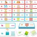 1-20 Number Puzzles, 20 Self-Correcting Matching Puzzle Set, Educational Counting Game Math Numbers Learning Toys for Toddlers, Preschool, Kids Aged 3-5