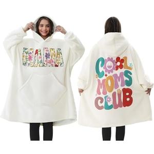Gifts for Mom Christmas Gifts from Daughter Son, Wearable Blanket Hoodie Best Mom Gift Unique Birthday Gift for Mother Women Mother in Law New Mama Oversized Sherpa Fleece Blanket Sweatshirt