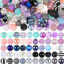 20mm Rhinestone Bubblegum Beads for Pens Mixed Crystal Resin Chunky Beads for DIY Craft Keychain Necklace Bracelet Jewelry Making (Mermaid Color)
