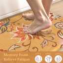 LEEVAN Kitchen Mats for Floor Non-Slip, Cushioned Anti Fatigue Mat 2 Piece,Orange Memory Foam Kitchen Mat Waterproof, Ergonomic Standing Mat for Bar, Office,Desk, Laundry (17.3"x29"+17.3"x47"-0.47inch)