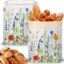 2 Pcs Beeswax Bread Bags for Sourdough Reusable 13 x 17 Large Bread Bags with Improved Beeswax Coating Food Wraps for Homemade Loaf Fresh Freezer(Wildflower)