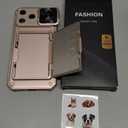 Vihibii for iPhone 17 Pro Max Case Wallet with Card Holder (4 Cards) [RFID Blocking] & Slide Camera Cover, Military Grade Drop Protection, Rugged Back & Silicone Edge Phone Case 6.9" 2025, Rose Gold