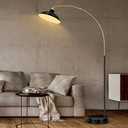 FILIYANO Arc Floor Lamp for Living Room, Marble Base Standing Lamp - Black Gold Floor Lamps with 360° Rotatable Arm, Industrial Tall Lamp Metal Material, Reading Lamp for Bedroom Couch Sofa Desk