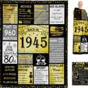 Asija 80 Year Old Birthday Gifts Men Women, Back in 1945 Birthday Blanket Gifts for Him, Best Blanket Presents for 80th Men, 1945 Birthday Blanket Presents 60"x50"