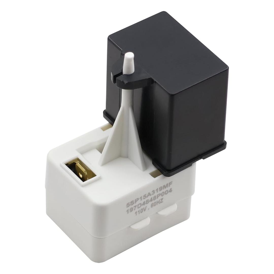 Upgraded WR09X10107 Refrigerator Relay Start and WR55X24064 CKDX24064X Overload Run Capacitor Kit Replacement for GE Americana Hotpoint Fridge Compressor Parts