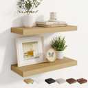 Dreamland 22.5 Inches Wall Mounted Wood Floating Shelves, Oak, 2 Pack