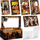 50 Pack Halloween Pumpkin Picture Frame 4 x 6 Paper Photo Ornament Bulk Pumpkin Cardboard Photo Gifts for Halloween Friendsgiving Decorations Birthday Party Favor Supplies