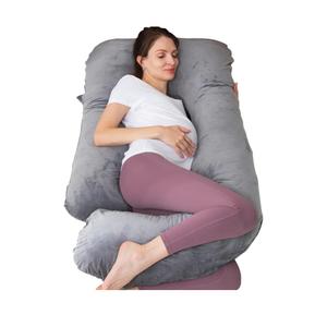 Pregnancy Pillow, U Shaped Full Body Pillow for Maternity Support, Sleeping Pillow with Cover for Pregnant Women (Dark Grey)