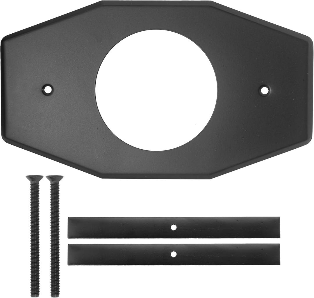 One Hole Shower Valve Remodel Cover Plate Compatible with Moen & Delta Bathtub Shower Valves, Replacement for 2 or 3 Handle Shower Renovation Cover Plate Matte Black, D502-62 (1 Pack)