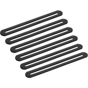 uxcell 6Pcs Adjustable Flat Mending Plate Support with Slot, 6.1 x 0.75 Inch Stainless Steel Slotted Straight Brace Brackets for Wooden Furniture, Black