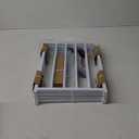 Free Standing Foldable Dog Gate, 16.5" High Step-Over Metal Short Pet Gate, Up to 48" Wide Puppy Fence for Stairs and Doorways, Indoor & Outdoor Use, No Drilling and No Assembly, White