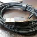 6 Foot Braided Nylon Micro Black Chrome USB Charge/Sync Cable