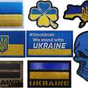 8 PCS AliPlus Ukraine Flag Patches Embroidered IR Infrared Reflective Tactical Patch Hook and Loop