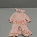 KANGKANG Newborn Girl Clothes Onesie for Baby Girl Ruffle Romper Boho Infant Bell Bottom Jumpsuit with Headband Hat (Pink & Rainbow)
