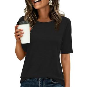 ANRABESS Womens Half Sleeve Tops Crewneck Shirts Basic Fit Tee Trendy 2026 Spring Summer Business Casual T-Shirts XL