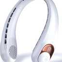 Neck Fan, Personal Fan with LED Display, USB-C Rechargeable, 5200mAh-Battery, 3-Speed Adjustment & Whisper-Quiet Operation, Perfect for Home, Travel, Sports (White)