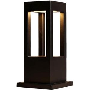 SLAWA Modern Outdoor Post Light Fixture, LED Outdoor Column Lights with Aluminum housing IP55 Waterproof Square Pillar Lights Outdoor, External Lawn Bollard Lantern for Porch, Garden, Front Yard