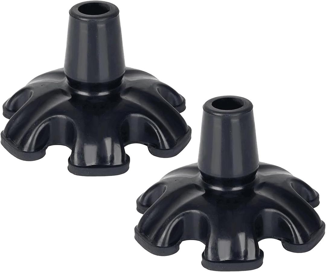Walking Cane Tips 3/4 inch Heavy Duty,Quad Cane Tips, Rubber Foot for Cane,Replacement Feet for Canes, Cane Bottom Rubber 3/4 Self Standing Cane Tip for Crutch, Base for Walking Cane, Pack of 2