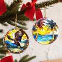 4 x Christmas Ornaments: Christmas Tree Decorations, Beach Sunset Holiday Decor, Stocking Stuffers, Gift Ideas, Xmas Gift, Summer Vibes Gifts & Gifts for Beach Lover