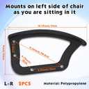 Maitys 2 Pcs Replacement Office Chair Loop Armrest Rings Plastic Office Chair Replacement Parts for Work Desk Gaming Chairs Fit Arm Rest Accessories (Double Side)