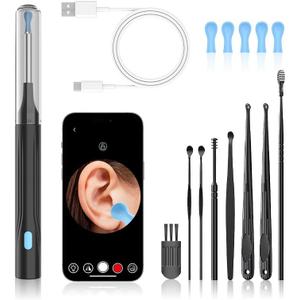 Wireless Visual Ear Wax Removal Tool with Camera,1080P FHD WiFi Ear Cleaner, 8 Pcs Reusable Ear Pick Set, Compatible with iPhone, iPad & Android Smart Phones, for Adults & Kids Home Use