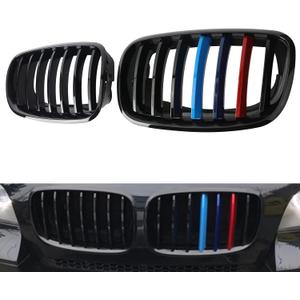 Front Grill M Color Grille For 2007-2014 X5 E70 X6 E71ABS Gloss Black M Color Kidney Grille (M Color & Single Slats)