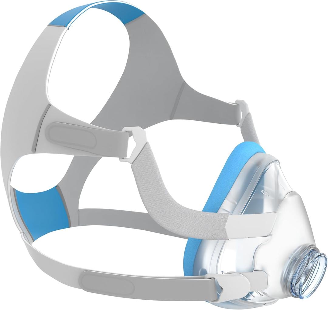 Replacement Full Face CPAP Mask Headgear Set for ResMed Airtouch F20 & Airfit F20, Highlights Optimizest Comfort with Rapid-Resilience Blue Memory Foam - F20 Mask Small Accessories Supplies (No Elbow)