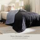 BELADOR Queen All-Season Duvet Insert - Down Alternative, Mid-Plush Lightweight Comforter, Box Quilted Siliconized Fiberfill Oeko-Tex Hotel Comforter (Black/Gray)