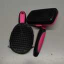 Dog Brush Kit for Grooming Short & Long Haired Dogs & Cats, 4-in-1 Pet Grooming Set with Self-Cleaning Slicker Brush, Deshedding Tool, Shampoo Bath Comb, Massge Comb (Pink Black) Missing Piece