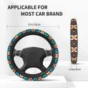 Native American Women Steering Wheel Cover, White Neoprene Universal 15 Inch Steering Wheel Protector Elastic Comfortable Car Accessories Decorations Decor Protection for Women Men Vehicle Truck SUV