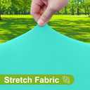 Smiry Round Spandex Tablecloth, Elastic Fitted Washable Tablecloths for 45"-56" Tables, Waterpoof Stretch Picnic Table Cover for Dining, Indoor and Outdoor, Aqua