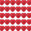 Blulu 30 Pieces Heart Stress Relief Balls, Smile Funny Face Mini Foam Balls for School Carnival Reward, Valentine Party Gift Bag Fillers(Red)