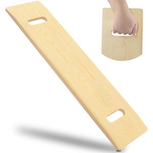 Wooden Transfer Board,29"Sliding Board Transfer to Wheelchair Senior and Handicap Move Assist Slide Transfers 2 Cut Out Handles Load Capacity 440 Pounds Smooth and Portable for Car Sofa Bed