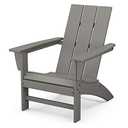 POLYWOOD Modern Adirondack Chair – All-Weather Outdoor Lawn Adirondack Chairs – HDPE, Fade-Resistant & Durable Outdoor Furniture – For Patio, Deck & Fire Pit Chairs – Grey