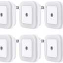 Uigos LED Night Light Lamp with Smart Sensor Dusk to Dawn Sensor, Daylight White, 0.5W Plug-in, 6-Pack