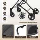 T1 Double Pet Stroller for 2 Small Dogs or Cats, Lightweight Foldable Double Cat Stroller with Detachable Carrier (Black)