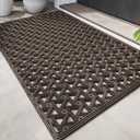 Color&Geometry Door Mat Outside Entrance with Drainage, 24"X36" Brown
Rubber Heavy Duty Dirt Trapper Waterproof Outdoor Welcome Mat, All Weather for Front Back Door Patio Entryway Entry