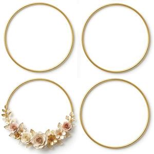 HOHIYA 20 Inch Metal Floral Hoop Rings 4 Pack 4mm Thick Heavy Duty Gold Craft Hoops for Dream Catcher Macrame Wedding Wreath and DIY Wall Decor