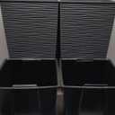 Mueller M-Resin Heavy Duty Tall Planters for Outdoor Plants, Indoor Grande Plant Pots, Boxes, Trees, Flower Pots, 2-Piece Set, 24, Modern Design, Built-in Drainage, Front Porch Decor, Dark Gray