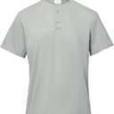 Men's Clergy Tab Collar Polo Shirt Short Sleeve Pastor Minister Preacher Shirt (Gray)