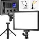 NEEWER 9" LED Video Light Panel, Dimmable DSLR Camera Soft Lighting with Mini Desk Tripod Stand, USB Type C Ports, 3200K~5600K CRI95+ for Studio Photography Video Recording Live Streaming, NL-116AI