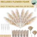 Fluffy Boho Wall Decor - DIY Pampas Grass Kits,Need to Assemble,Decorative Pampas Cloud,Mirror Decorative,for Entryway Bedroom Living Room Bathroom House Warming Gifts New Home Essential