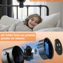 Clip on Fan for Bed, Portable Fan for Travel, 360 Rotate Battery Operated Personal Fan, Digital display, stroller fan with 5 Speeds, For Home Office Stroller Camping - Black