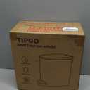 TIPGO Slim Bathroom Trash Can with Lid Soft Close, Step Pedal, 6 Liter / 1.6 Gallon Stainless Steel Trash Bin, Small Garbage Cans for Bedroom, Office, Kitchen (White)