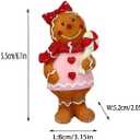 2 x Gingerbread Man Christmas Decorations Cute Gingerbread Man Figurine Decor for IndoorYard, Holiday Table Ornaments 6.1/15.5CM