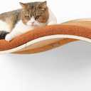 Cat Wall Shelves for Large Cats - Wall Mounted Furniture with Comfortable Cushion, Perfect Perch and Bed for Multi-Cat Households - 35 inch Wavy Shelf for Climbing, Playing, Resting, and Lounging
