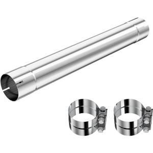 A-KARCK 4'' Muffler Replacement Pipe, Straight Exhaust Pipe 4'' Stainless Steel 30" Long Mandrel Exhaust Tube with 2 Lap Joint Band Clamps
