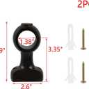 MY MIRONEY 2PCS Wood Curtain Rod Holders Hardware Wooden Curtain Rod Bracket Brown Wall Mounted Drapery Rod Hangers for 1-3/8" Rods