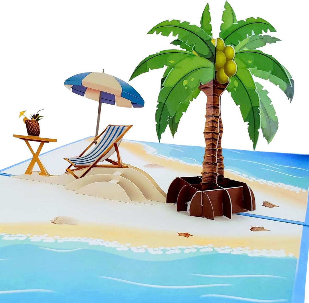 iGifts And Cards Oceanfront 3D Pop Up Greeting Card - Tree, Palms, Ocean, Beach, Vacation, Calm, Bon Voyage, Fun, Just Because, Retirement, Mothers Day, Father's Day, Happy Birthday iGifts And Cards Oceanfront 3D Pop Up Greeting Card - Tree, Palms, Ocean, Beach, Vacation, Calm, Bon Voyage, Fun, Just Because, Retirement, Mothers Day, Father's Day, Happy Birthday